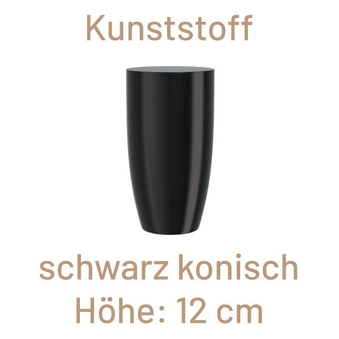 Kunstofffuß, schwarz konisch