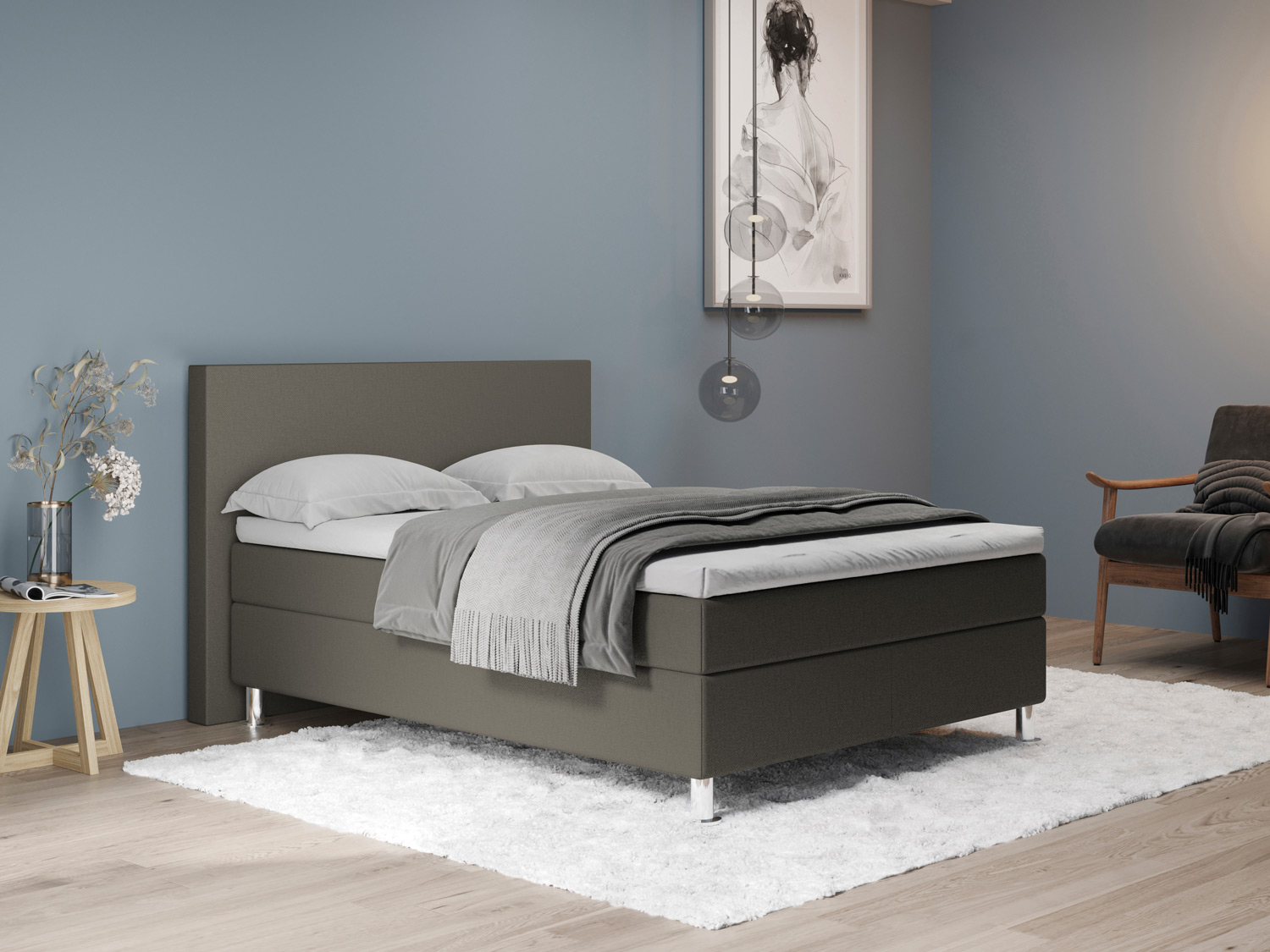 Aktionsbett 160 x 200 - Taupe dunkel