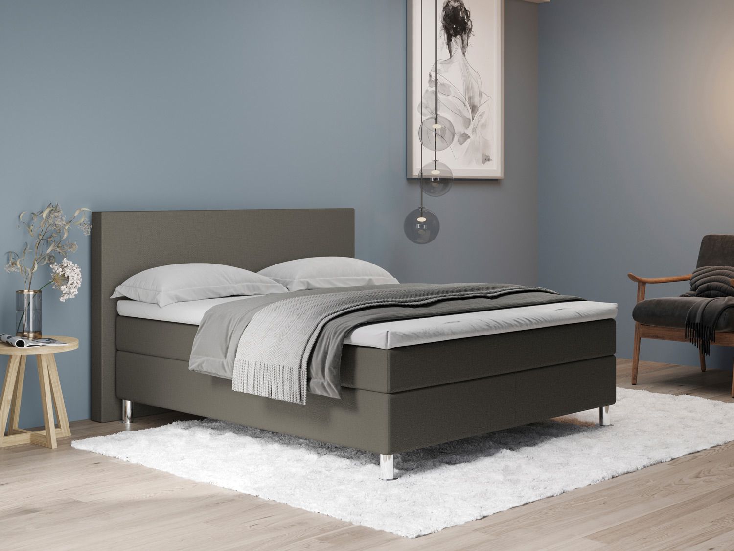 Aktionsbett 180 x 200 - Taupe dunkel