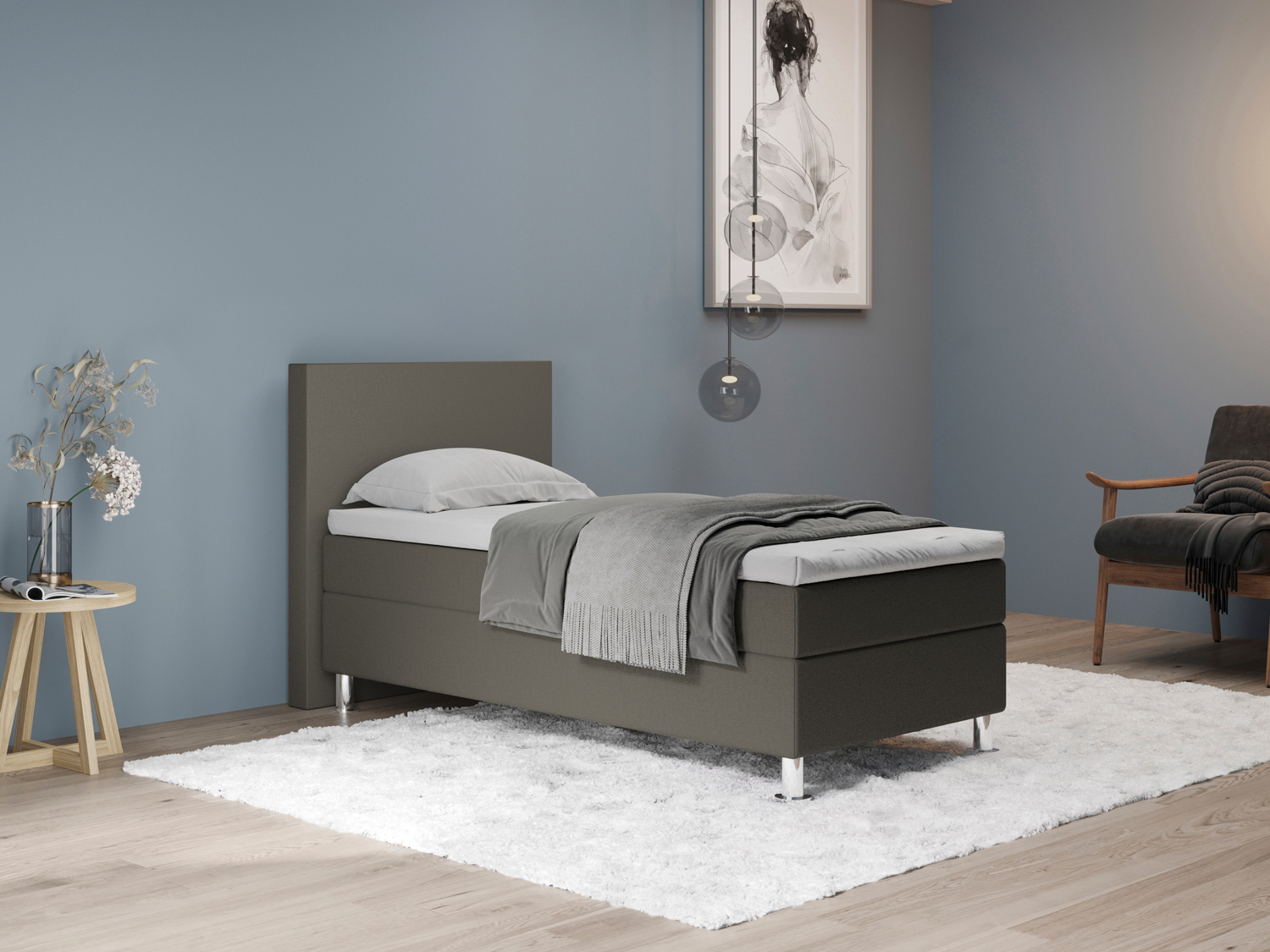 Aktionsbett 100 x 200 - Taupe dunkel