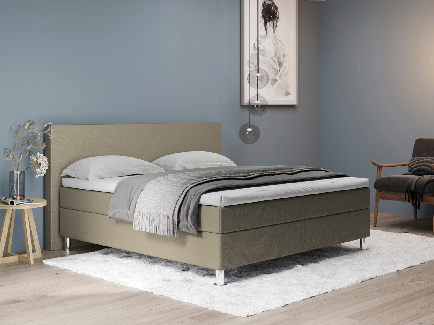 Aktionsbett 200 x 200 - beige